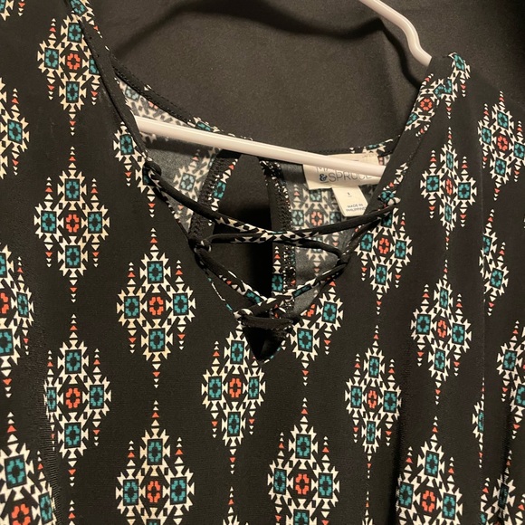 Market and Spruce Black and White Casual Jumpsuit V-Neck - Picture 3 of 3